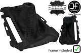 BLACK& BLACK STRIPE LEATHER AUTO GEAR GAITER+PLASTIC FRAME FOR FORD FOCUS 11-15