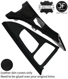 BLACK STITCH CONSOLE+GEAR SURROUND LEATHER COVERS FOR BMW 6 F12 F13 F06 11-18
