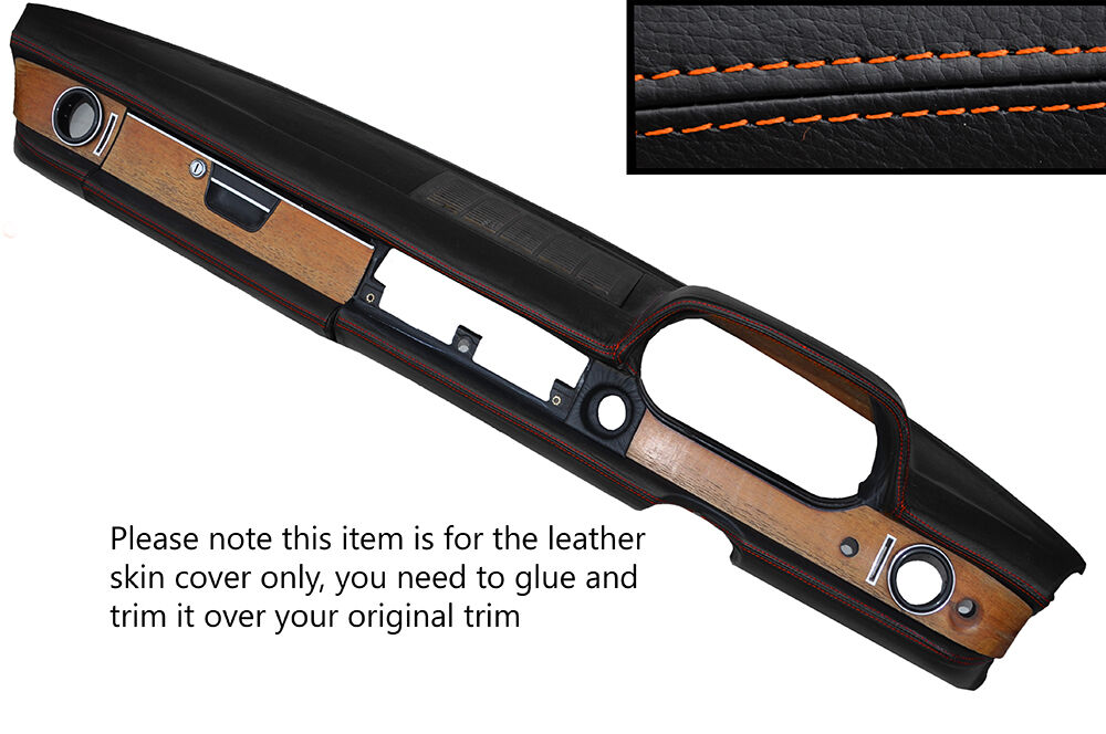 ORANGE STITCH DASH DASHBOARD LEATHER SKIN COVER FITS MERCEDES W114 W115