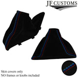 RED & TRI STITCH SUEDE GEAR+HANDBRAKE GAITERS SET FITS BMW SERIES F20 F21 11-17