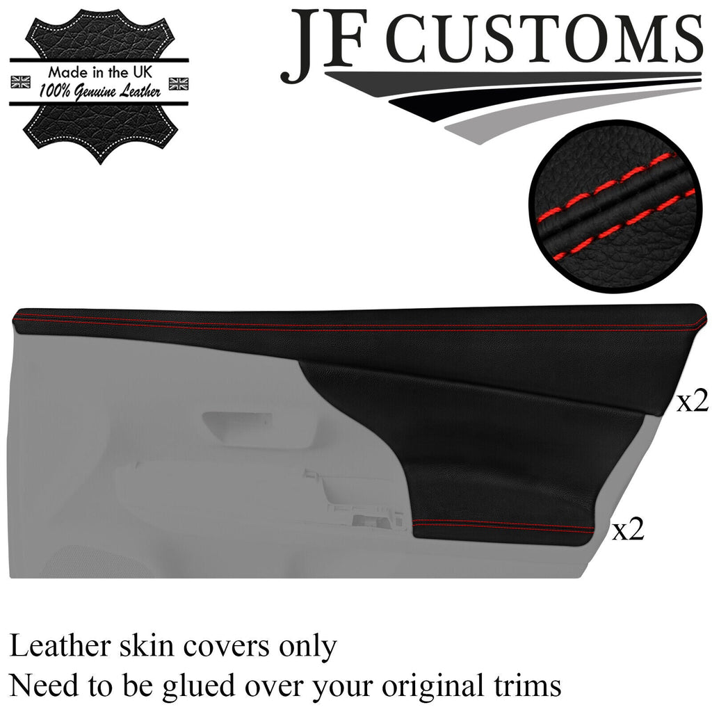 RED STITCH 2X FRONT DOOR CARD TRIM + CAPPING COVERS FOR TOYOTA PRIUS V 11-21