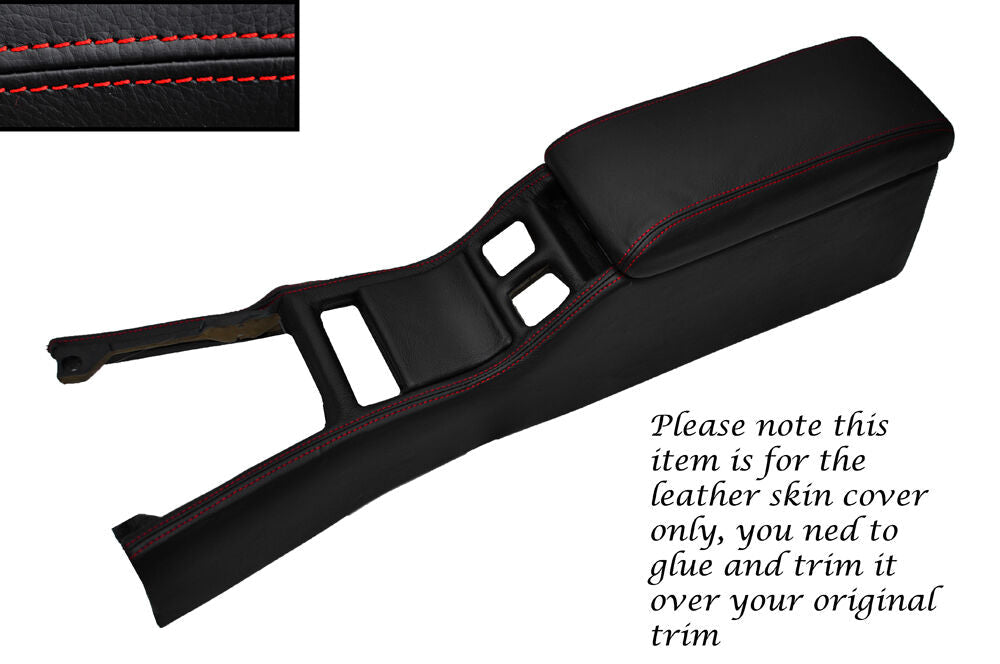 RED STITCH CENTRE CONSOLE COVER&ARMREST LEATHER COVERS FITS TOYOTA SUPRA MK3