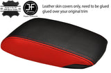 BLACK & RED TOP GRAIN LEATHER ARMREST COVER FITS NISSAN PULSAR 2014-2019