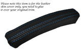 BLUE STITCH 1X CENTRE CONSOLE TRIM LEATHER SKIN COVER FITS SAAB 93 9-3 03-11