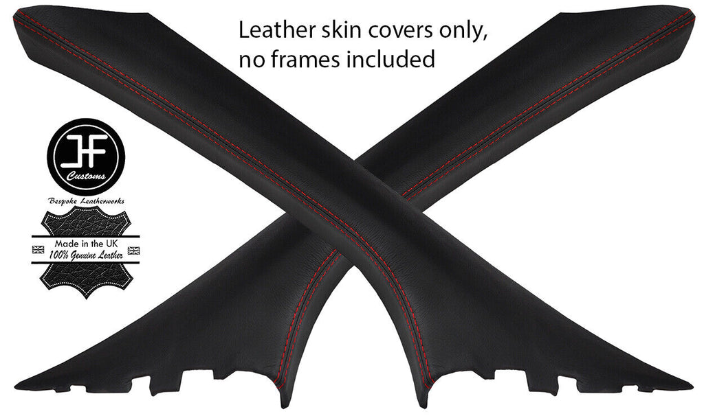 RED STITCH 2X A PILLAR REAL LEATHER COVERS FITS DODGE CALIBER 2006-2011