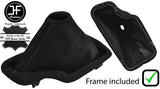 BLACK  STITCH SUEDE AUTOMATIC GEAR GAITER WITH PLASTIC FRAME FOR BMW E46 99-05