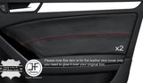 RED STICH 2X FRONT DOOR CARD TRIM LEATHER COVER FITS AUDI A5 SPORTBACK 4 DOOR
