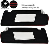 RED STITCHING 2X SUN VISORS SUEDE COVERS FITS LAND ROVER DISCOVERY 4 09-16