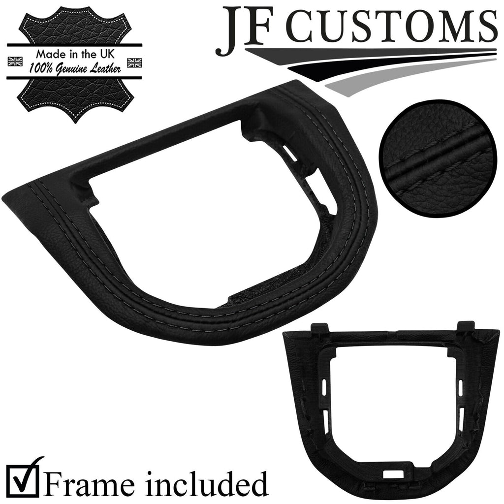 BLACK STITCH LEATHER MANUAL GEAR SURROUND + PLASTIC FRAME FOR VW T6 15-21