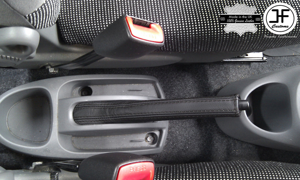BLACK STITCHING FOR TOYOTA AYGO CITROEN C1 PEUGEOT 107 HANDBRAKE GAITER LEATHER
