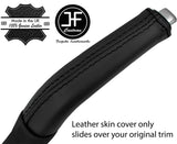 BLACK STITCH REAL LEATHER HANDBRAKE HANDLE COVER FITS VOLVO V40 2012-2018