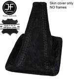 BLACK STITCHING REAL SUEDE GEAR GAITER FITS MITSUBISHI LANCER EVO 4 5 6 IV V VI