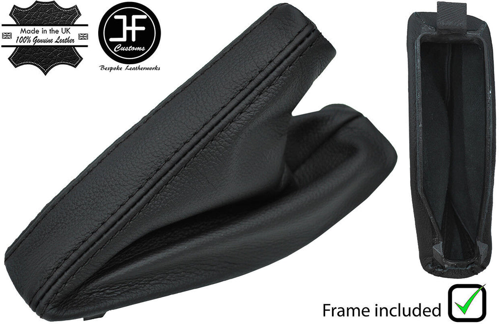 BLACK STITCH REAL LEATHER HANDBRAKE+PLASTIC FRAME FITS BMW 5 SERIES E39 95-03