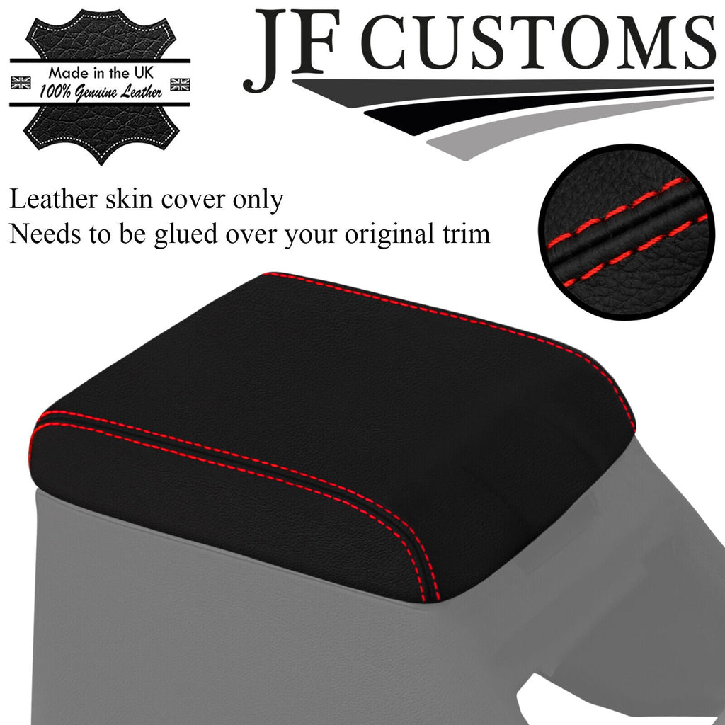 RED STITCH LEATHER ARMREST LID COVER FOR LAND ROVER DISCOVERY MK1 94-98