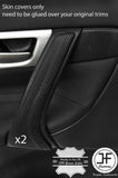 BLACK STITCH 2X FRONT DOOR HANDLE TRIM LEATHER COVER FITS VOLVO V70 S60 01-07