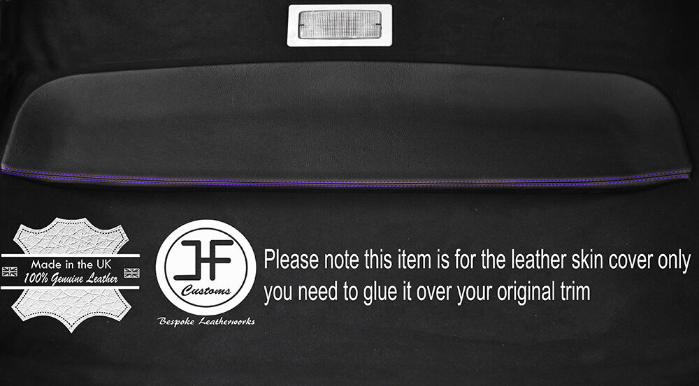 PURPLE STITCH STORAGE TRAY ROOF LINER LEATHER COVER FITS VW CADDY VAN MK2 95-04