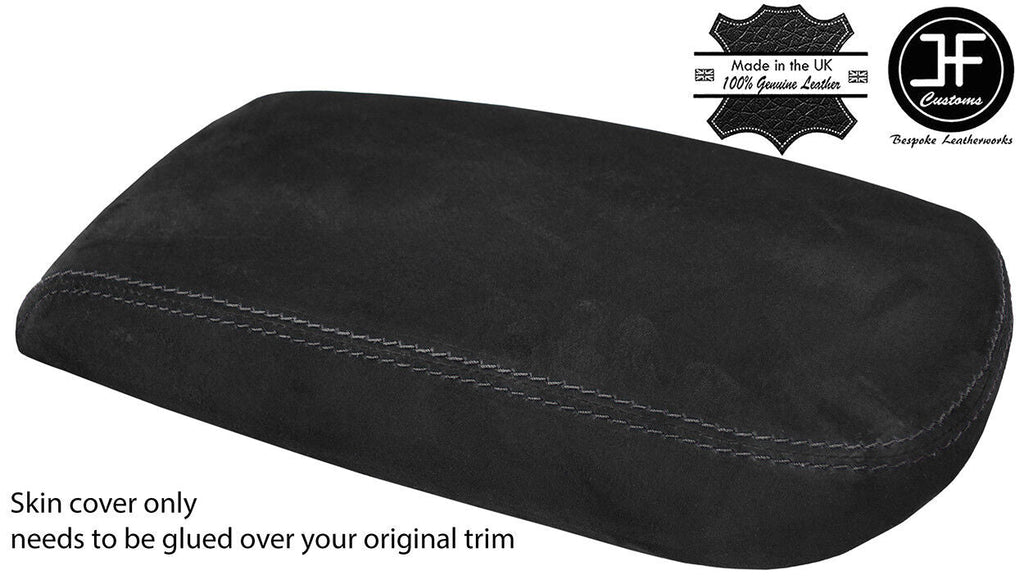 BLACK STITCHING REAL SUEDE ARMREST LID COVER FITS BMW X4 F26 2014-2018