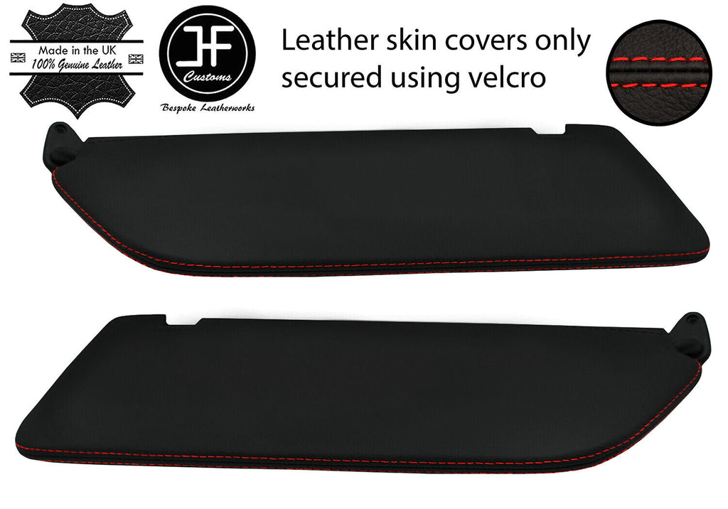 RED STITCH 2X SUN VISORS LEATHER COVER FOR MERCEDES VITO W447 15-20 NO MIRROR