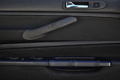 black stitch FITS VW GOLF MK4 4 IV 2X FRONT LEATHER DOOR HANDLE COVERS