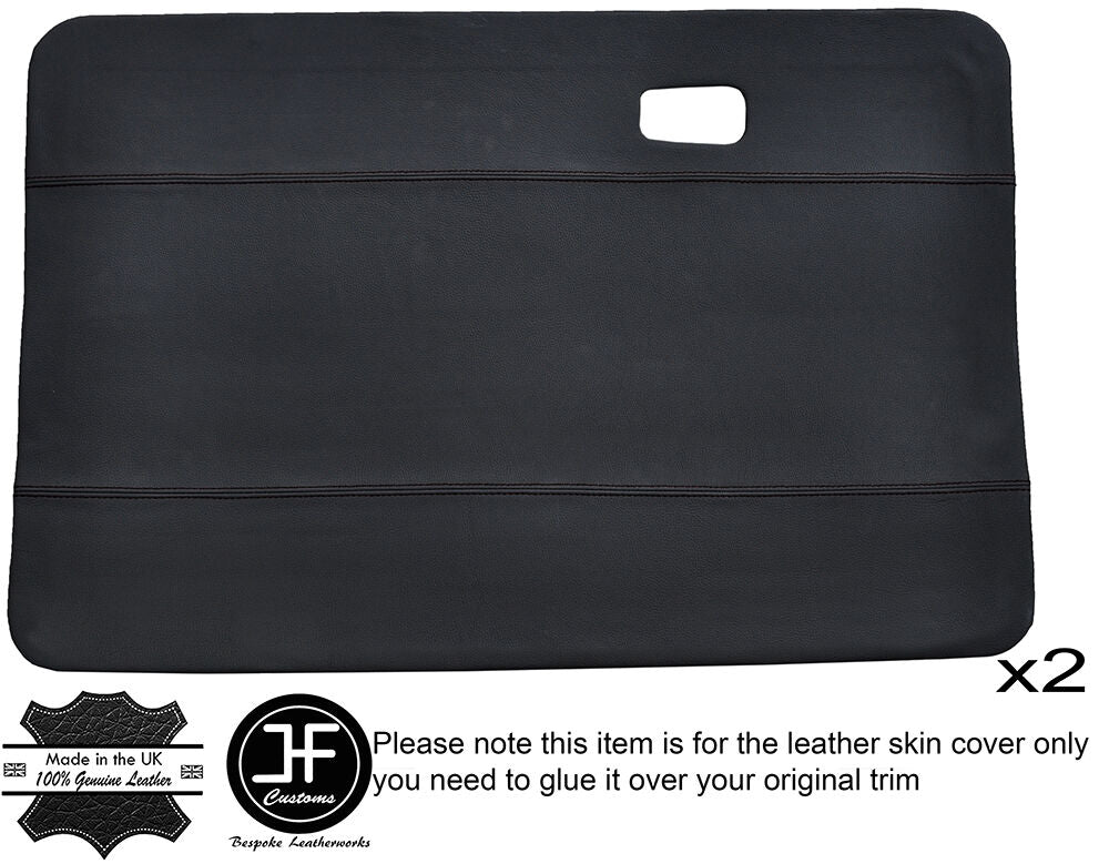 BLACK STICH 2X FULL FRONT DOOR CARD LEATHER COVERS FITS VW BEETLE CLASSIC 1970s