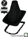BLACK STITCH LEATHER MANUAL GEAR GAITER+PLASTIC FRAME FOR PEUGEOT 607 00-08