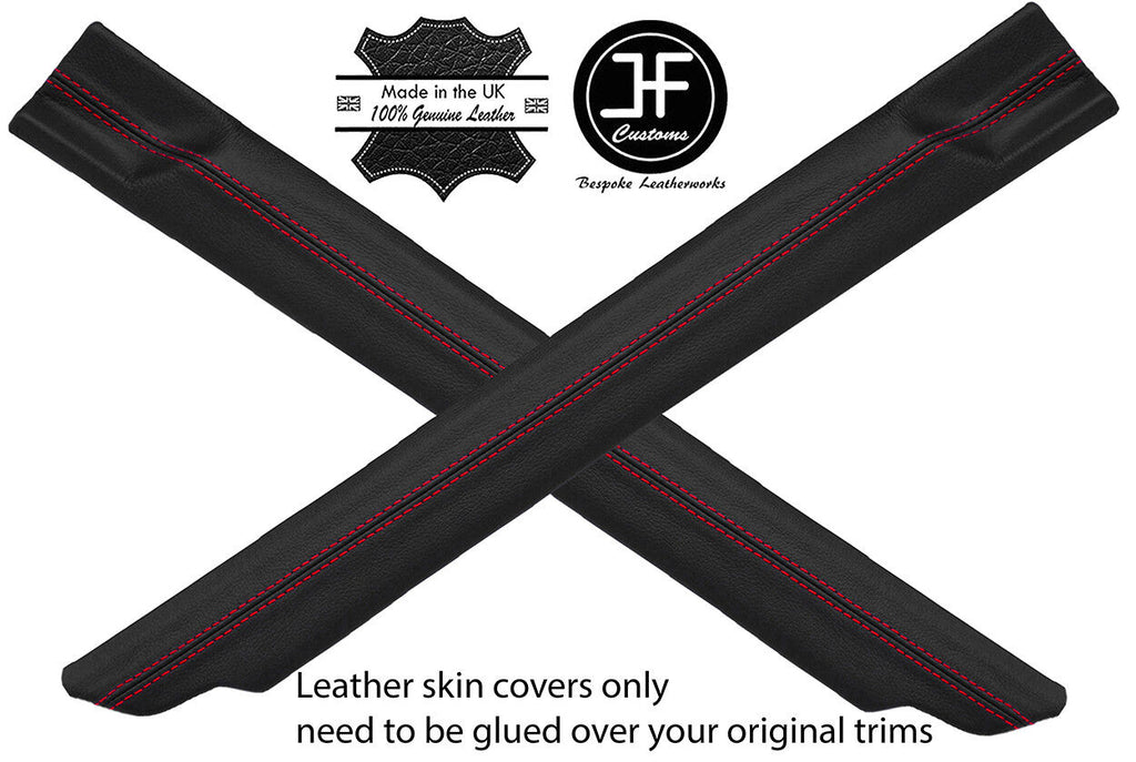 RED STITCH 2X A PILLAR LEATHER COVERS FITS DISCOVERY 1 TDI V8 200 1989-1998