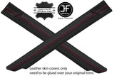 RED STITCH 2X A PILLAR LEATHER COVERS FITS DISCOVERY 1 TDI V8 200 1989-1998