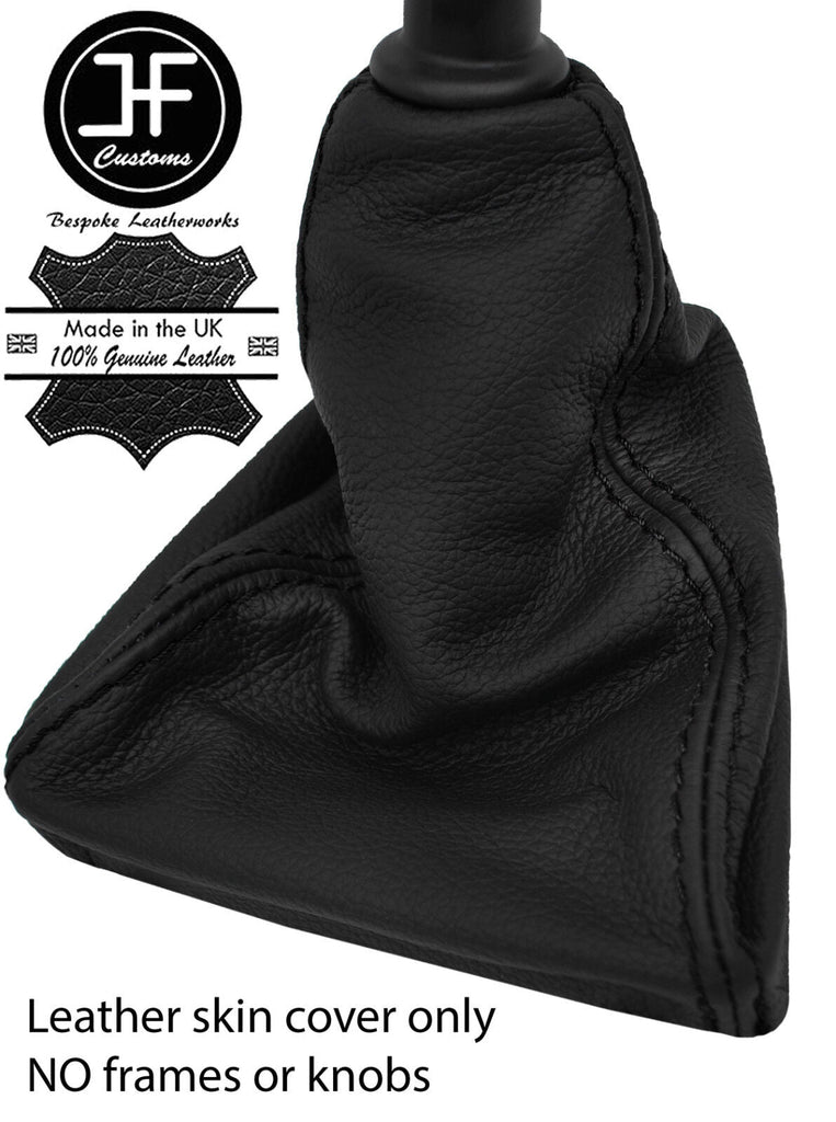 BLACK STITCHING TOP GRAIN REAL LEATHER GEAR GAITER FITS PEUGEOT 807 2002-2010