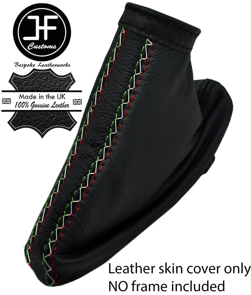 BLACK STITCH ITALIAN CROSS STITCH LEATHER HANDBRAKE GAITER FOR ALFA ROMEO 159
