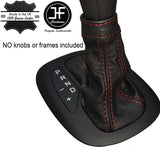 RED STITCH AUTO AUTOMATIC LEATHER GEAR GAITER FITS FIAT 500X 500 X 14-17