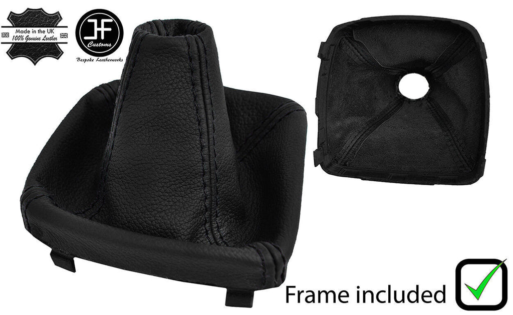 BLACK STITCH REAL LEATHER GEAR GAITER+PLASTIC FRAME FOR FORD GALAXY MK3 06-14