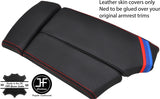 RED STITCH TRI STRIPE SLIDING ARMREST REAL LEATHER COVER FOR BMW E60 E61 03-11