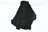BLACK STITCH LEATHER MANUAL GEAR GAITER COVER FITS AUDI A6 S6 C6 2004-2011