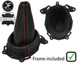 RED STITCH LEATHER MANUAL GEAR+PLASTIC FRAME FITS HONDA JAZZ 2009-2014