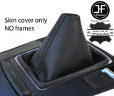 BLACK STITCHING CARBON FIBER VINYL MANUAL GEAR GAITER FOR AUDI A4 B8 2008-2015