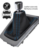 BLUE STITCHING TOP GRAIN LEATHER GEAR GAITER FITS FORD FOCUS MK3 2011-2015