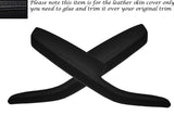 BLACK STITCH 2X FRONT DOOR HANDLE ARMREST SKIN COVERS FITS AUDI A8 D3 2002-2010