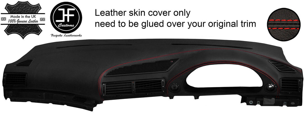 RED STITCHING DASH DASHBOARD LEATHER COVER FOR BMW 7 SERIES E38 1994-2001