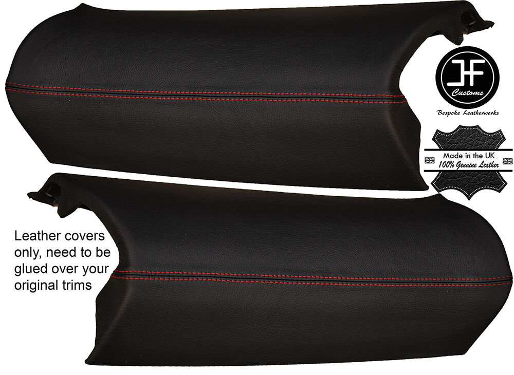 RED STITCH 2X REAR D PILLAR LEATHER COVERS FITS RANGE ROVER VOGUE L322 02-12