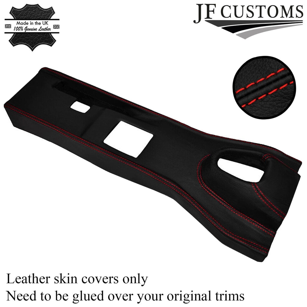 RED STITCHING MANUAL CENTRE CONSOLE TRIM LEATHER COVER FITS JAGUAR E TYPE V12