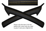 YELLOW STITCH 2X A POST PILLAR LEATHER SKIN COVERS FITS AUDI A2 1999-2005