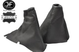 BLACK STITCH FITS VOLVO V70 2001-2007 DARK GREY LEATHER GEAR HANDBRAKE GAITER