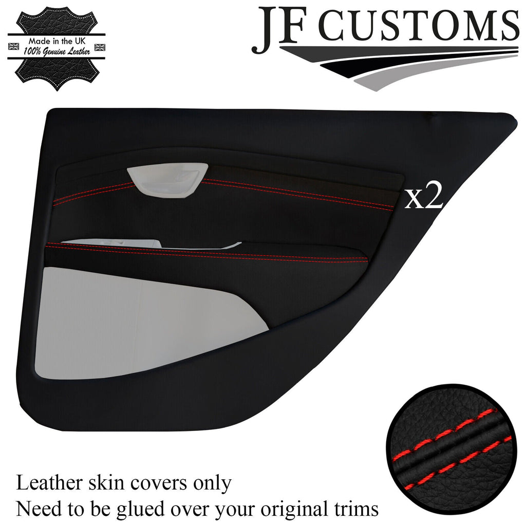 RED STITCH LEATHER 2X REAR DOOR CARD TRIM + ARMREST COVER FOR VOLVO S80 07-16