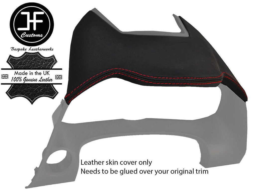 RED STITCH SPEEDO GAUGE HOOD REAL LEATHER COVER FITS MAZDA 3 2014-2016