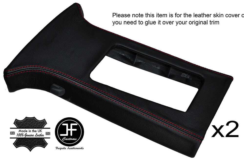 RED STICH 2X B POST PILLAR LEATHER COVERS FITS VW GOLF MK5 V 2004-2009 5 DOOR