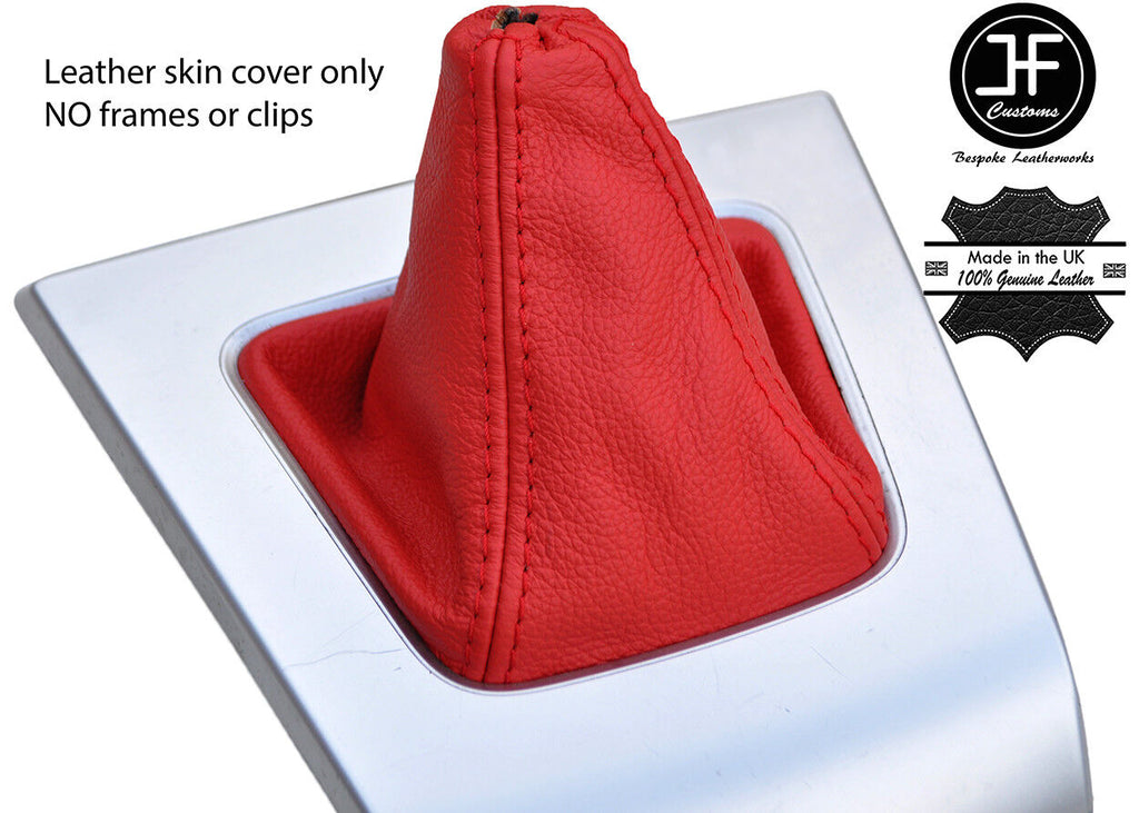 RED TOP GRAIN REAL LEATHER MANUAL GEAR GAITER FITS MAZDA 5 2005-2010 CUSTOM NEW