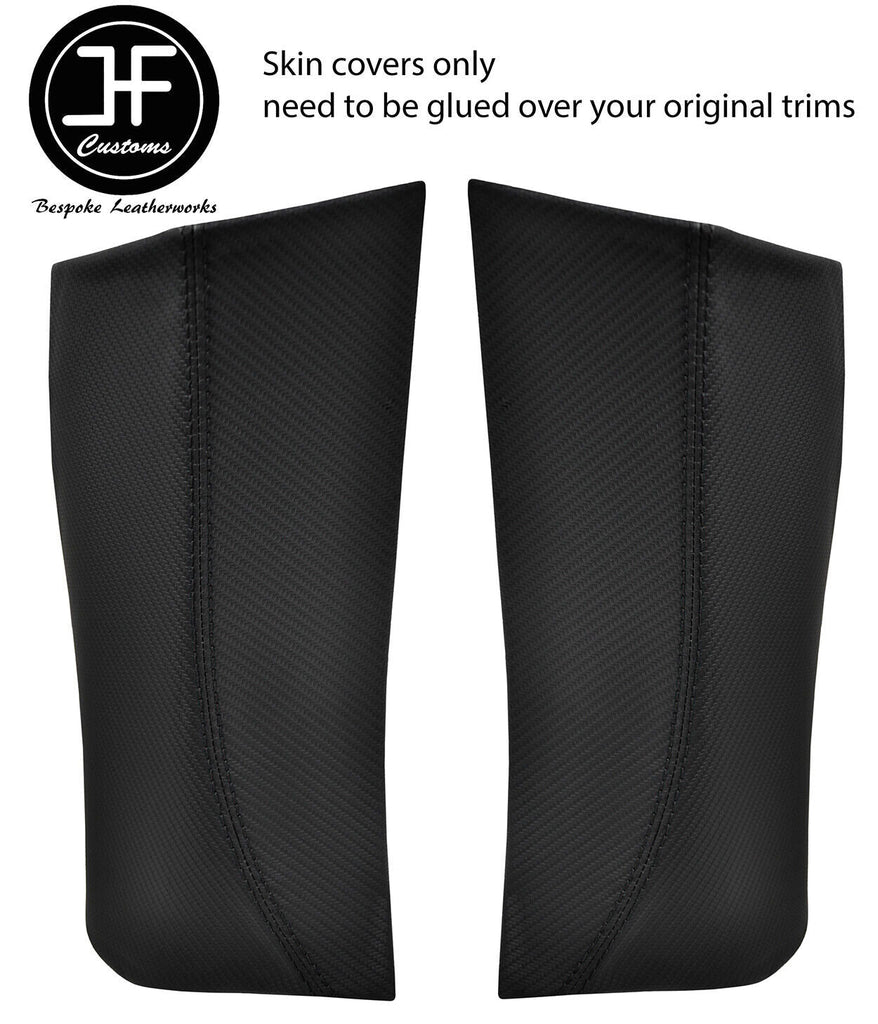 BLACK STITCH 2X REAR C PILLAR CARBON VINYL COVERS FOR TOYOTA GT86 SUBARU BRZ