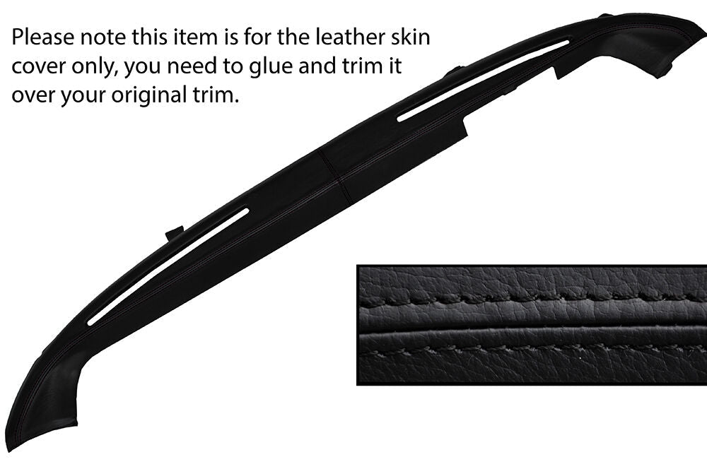 BLACK STITCH TOP DASH DASHBOARD LEATHER SKIN COVER FITS BMW E3 CUSTOM NEW