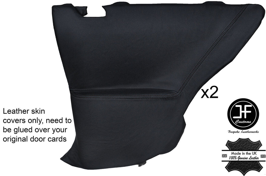 BLACK STITCH 2X REAR DOOR CARD LEATHER COVER FITS TOYOTA LEXUS SOARER STYLE 2