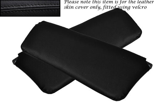 BLACK STITCHING FITS FORD ESCORT MK1 2X SUN VISORS LEATHER SKIN COVERS ONLY